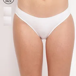 BASIICS by La Intimo Women Pack Of 3 White Solid Grace Well Bikini Briefs BK11B0G0W3-image-83