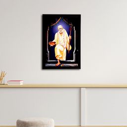eCraftIndia Multi-Coloured Satin Matt Texture Sai Baba UV Wall Art-16