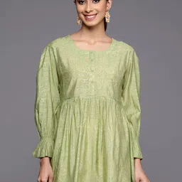 Libas Paisley Printed Bell Sleeves Pleated Kurti-image-71