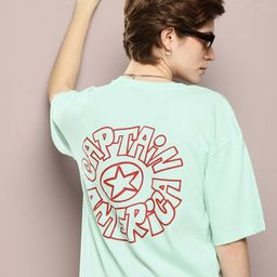 Kook N Keech Marvel Captain America Printed Oversized Pure Cotton T-shirt-image-29