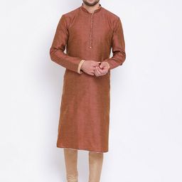 Sanwara Men Maroon Woven Design Straight Kurta-picture-11