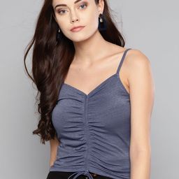 Veni Vidi Vici Women Navy Blue Solid Fitted Top-image-85