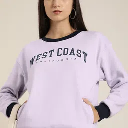 DILLINGER Women Lavender Printed Oversized Sweatshirt-image-29