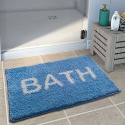 Athom Trendz Blue & White Printed Anti-Skid Bath Rug-image-21