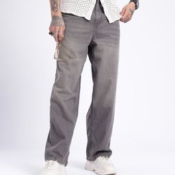 glitchez Men Edgy Cool Loose Fit Light Fade Jeans-image-31