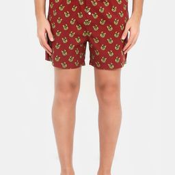 Smugglerz Men Maroon & Yellow Printed Pure Cotton Boxers BULLDOG-BXR-picture-35