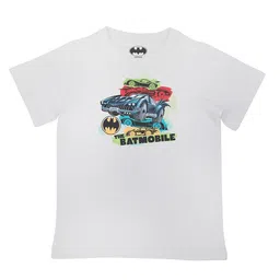 Batman Boys White Graphic Printed Pure Cotton T-shirt-image-29