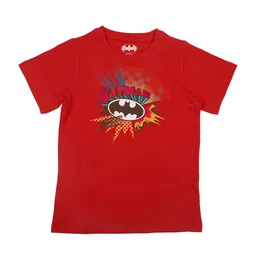Batman Boys Red Batman Printed Cotton Pure Cotton T-shirt-image-67