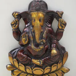 Exotic India Brass Lord Ganesha Wall Decor-image-81