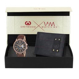 Greywood Men Blue & Brown Accessory Gift Set-image-75