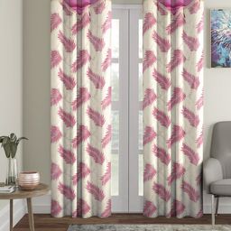 Cortina White & Pink Set of 2 Door Curtains-image-76