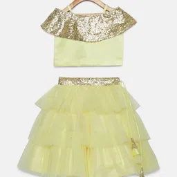Tutus By Tutu Lime Green Ready to Wear Lehenga with Blouse-image-25