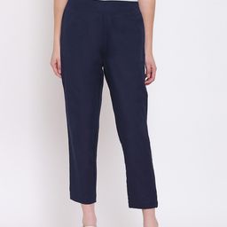 RIVI Women Blue Regular Trousers-image-49