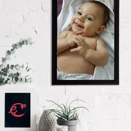 eCraftIndia Multicoloured Cute Baby Satin Matt Textured UV Wall Art-image-86