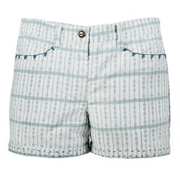 My Little Lambs Girls Off-White & Blue Printed Regular Shorts-image-96