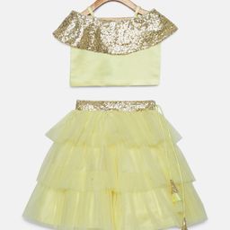 Tutus By Tutu Lime Green Ready to Wear Lehenga with Blouse-image-24