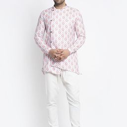 Benstoke Men Multicoloured Printed Kurti with Pyjamas-picture-9