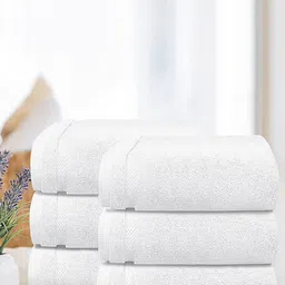 MYTRIDENT Unisex Set of 6 White 625 GSM Cotton Face Towel-37