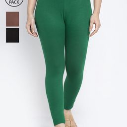 GRACIT Women Pack of 3 Solid Ankle-Length Leggings-image-32
