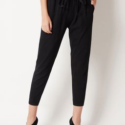 Miss Chase Women Black Regular Fit Solid Cigarette Trousers-image-33