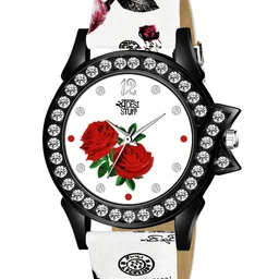SWADESI STUFF Girls White & Black Leather Analogue Watch SDS 272-image-59