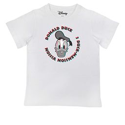 Disney by Wear Your Mind Boys White & Grey Donald Duck Printed T-shirt-image-10