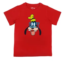 Disney by Wear Your Mind Boys Red Goofy Printed Applique T-shirt-image-96