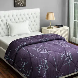 SWAYAM Purple Abstract AC Room 150 GSM Single Bed Comforter-21