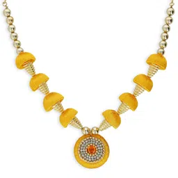 AKSHARA Girls Gold-Toned & Yellow Alloy Gold-Plated Handcrafted Necklace-image-92
