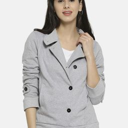 Campus Sutra Women Grey Solid Tailored Jacket-picture-21