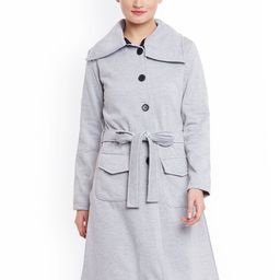 Belle Fille Grey Melange Trench Coat-image-21