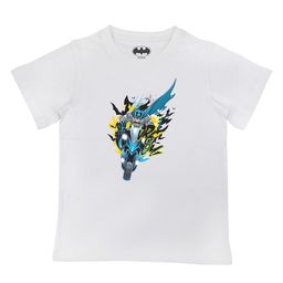 Batman Boys White Graphic Printed Henley Neck T shirt-image-86