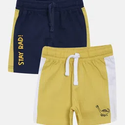 3PIN Boys Navy Blue Solid Regular Fit Regular Shorts-21
