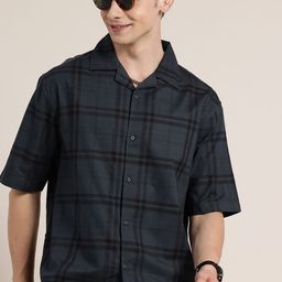 HERE&NOW Checked Oversized Casual Shirt-image-52