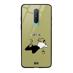 DailyObjects Green & Black Printed Sundaying OnePlus 8 Glass Case-14