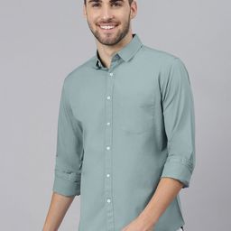 Dennis Lingo Men Teal Slim Fit Cotton Casual Shirt-picture-34