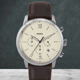 Fossil Men Cream-Coloured Chronograph Watch FS5380-74