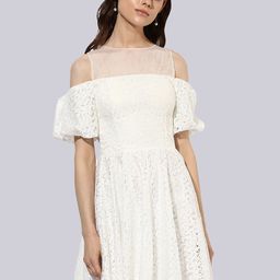 KLEIO Round Neck Fit And Flare Dress-image-50