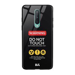 DailyObjects Black & Yellow Do Not Touch OnePlus 8 Glass Mobile Cover-46