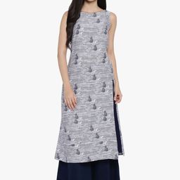 RANGMANCH BY PANTALOONS Grey Printed Kurta-picture-20
