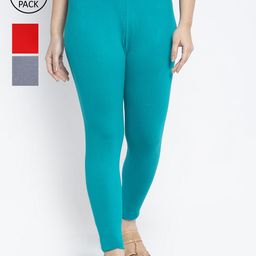 GRACIT Women Pack of 3 Solid Ankle-Length Leggings-image-27