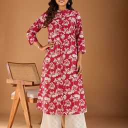 Inddus Women Floral Printed Floral A-Line Kurta-picture-55