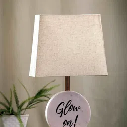 POSH-N-PLUSH Beige Glow On Marble Bedside Standard Table Lamp-image-84