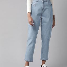 The Roadster Lifestyle Co Women Blue High-Rise Ankle Length Straight Fit Stretchable Jeans-image-48