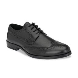 San Frissco Men Black Solid Leather Formal Brogues-image-63