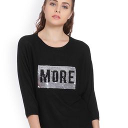 ONLY Women Black Self Design Sweater-image-96