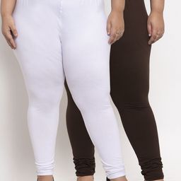 TAG 7 PLUS Women Pack Of 2 Solid Plus Size Ankle-Length Leggings-picture-29