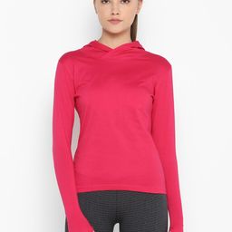 appulse Women Fuchsia Solid Hood T-shirt-image-74