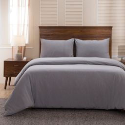 MASPAR Grey 300 TC Egyptian Cotton Double Bed Duvet Cover with 2 Pillow Covers-picture-45