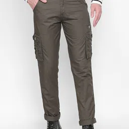 beevee Men Olive Green Regular Fit Solid Regular Trousers-picture-18